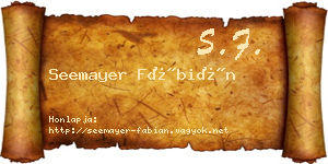 Seemayer Fábián névjegykártya
